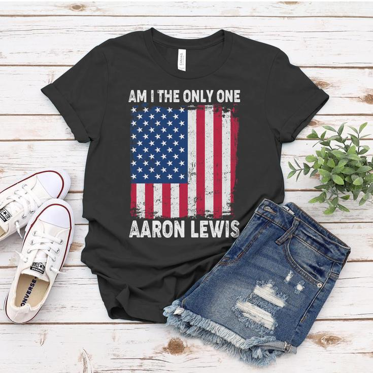 Am I The Only One Aaron Lewis Distressed Usa American Flag Women T-shirt Unique Gifts