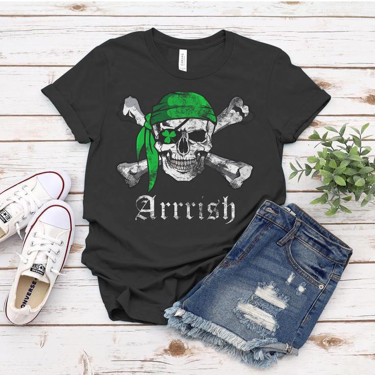 Arrrish Irish Pirate Skull Clover Tshirt Women T-shirt Unique Gifts