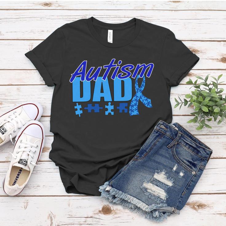 Autism Dad Awareness Ribbon Tshirt Women T-shirt Unique Gifts