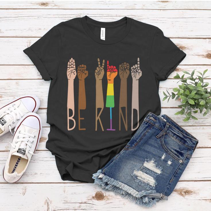 Be Kind Sign Language Rainbow Pride Month Lgbt Women T-shirt Unique Gifts