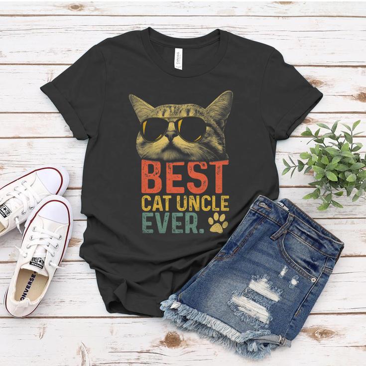 Best Cat Uncle Ever Vintage Cat Lover Cool Sunglasses Funny Women T-shirt Unique Gifts