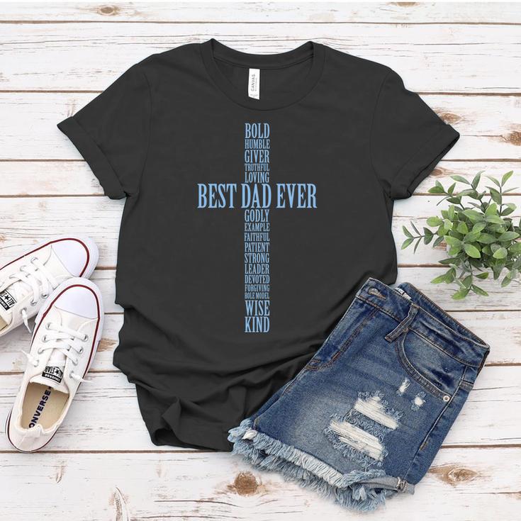 Best Dad Ever Positve Words Cross Women T-shirt Unique Gifts