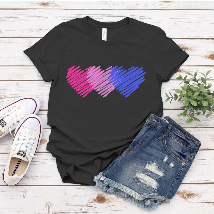 Bisexual Flag Hearts Love Lgbt Bi Pride Women T-shirt Unique Gifts
