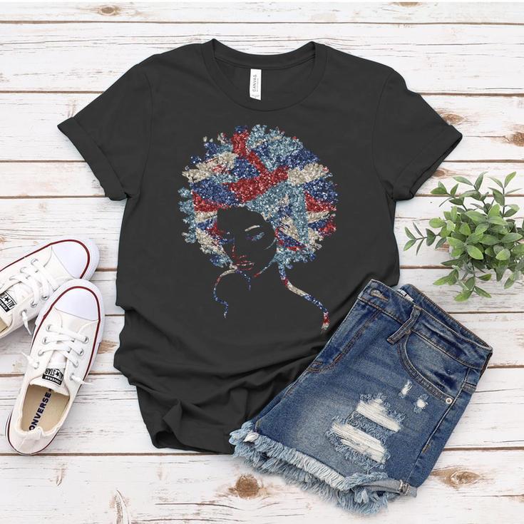 Black Girl Us Flag Melanin 4Th Of July Women T-shirt Unique Gifts