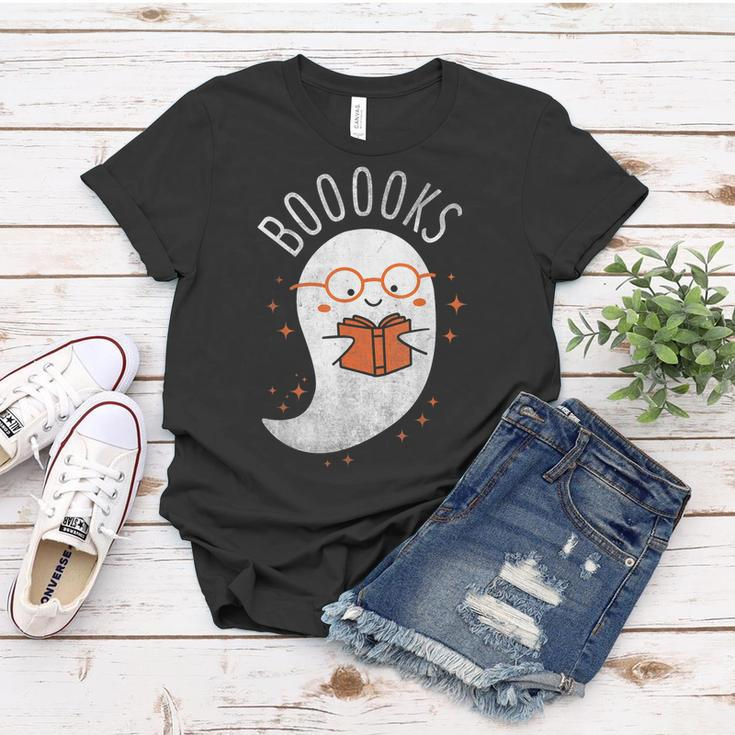 Booooks Ghost Funny Halloween Teacher Book Library Reading V3 Women T-shirt Personalized Gifts