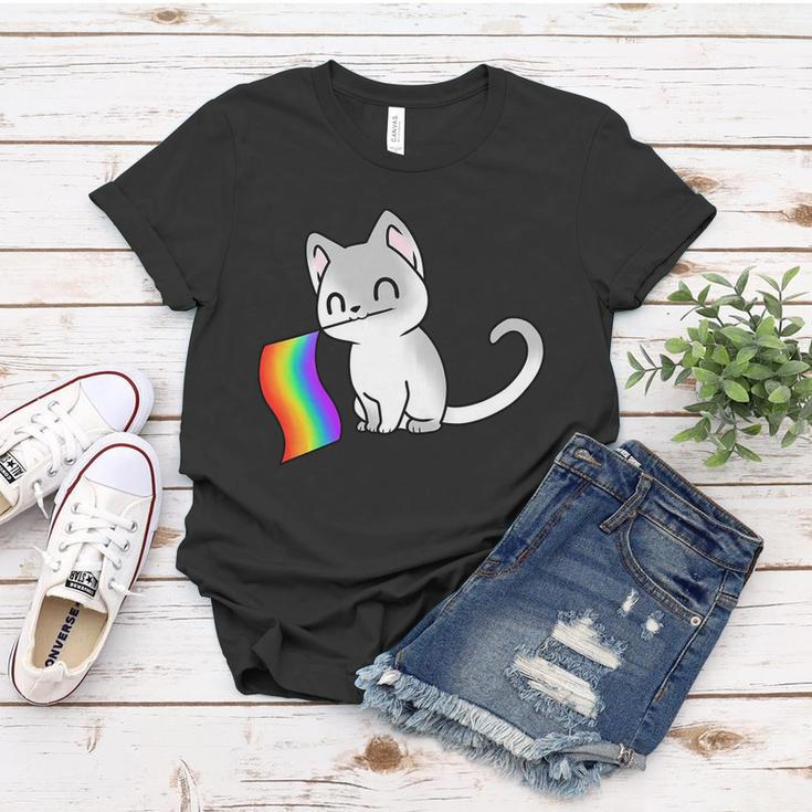 Cat Lgbt Rainbow Flag Pride Month Women T-shirt Unique Gifts