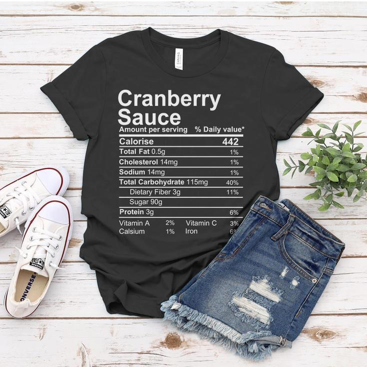 Cranberry Sauce Nutrition Facts Label Women T-shirt Unique Gifts