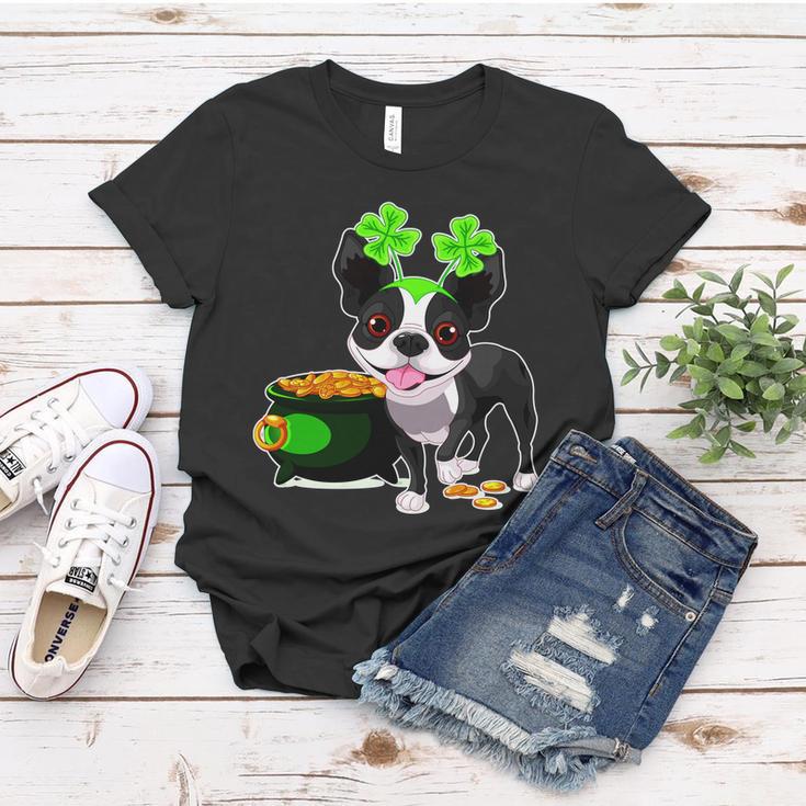 Cute Boston Terrier Shamrock St Patricks Day Women T-shirt Unique Gifts