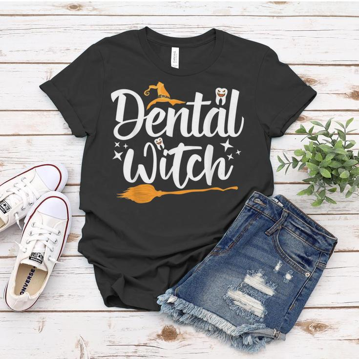 Dental Witch Hats Halloween Broom Stick Ghost Dentist Women T-shirt Funny Gifts