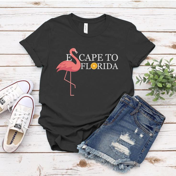 Desantis Escape To Florida Flamingo Orange Cute Gift Women T-shirt Unique Gifts