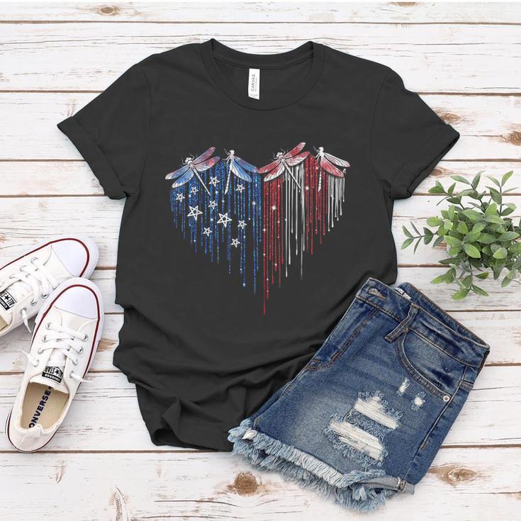 Dragonfly 4Th Of July Usa Flag America Patriotic Usa Women T-shirt Unique Gifts