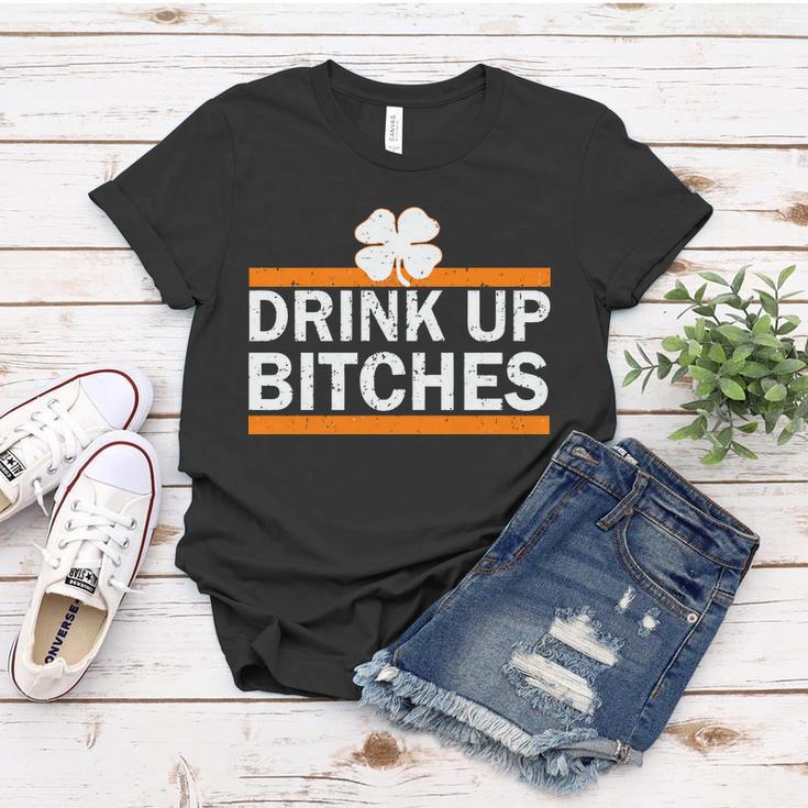 Drink Up Bitches Irish Clover Tshirt Women T-shirt Unique Gifts