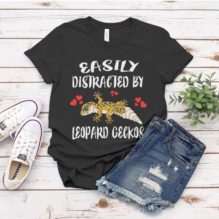 Easily Distracted Leopard Geckos Lizard Lover Gift Women T-shirt Unique Gifts