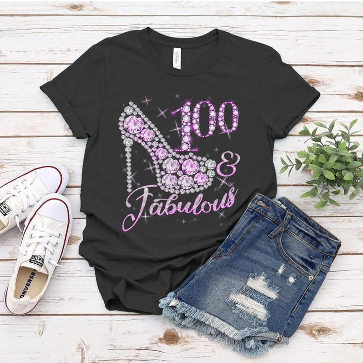 Fabulous & 100 Sparkly Shiny Heel 100Th Birthday Tshirt Women T-shirt Unique Gifts