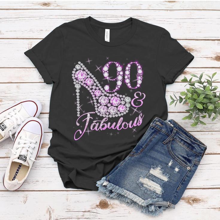 Fabulous & 90 Sparkly Shiny Heel 90Th Birthday Tshirt Women T-shirt Unique Gifts