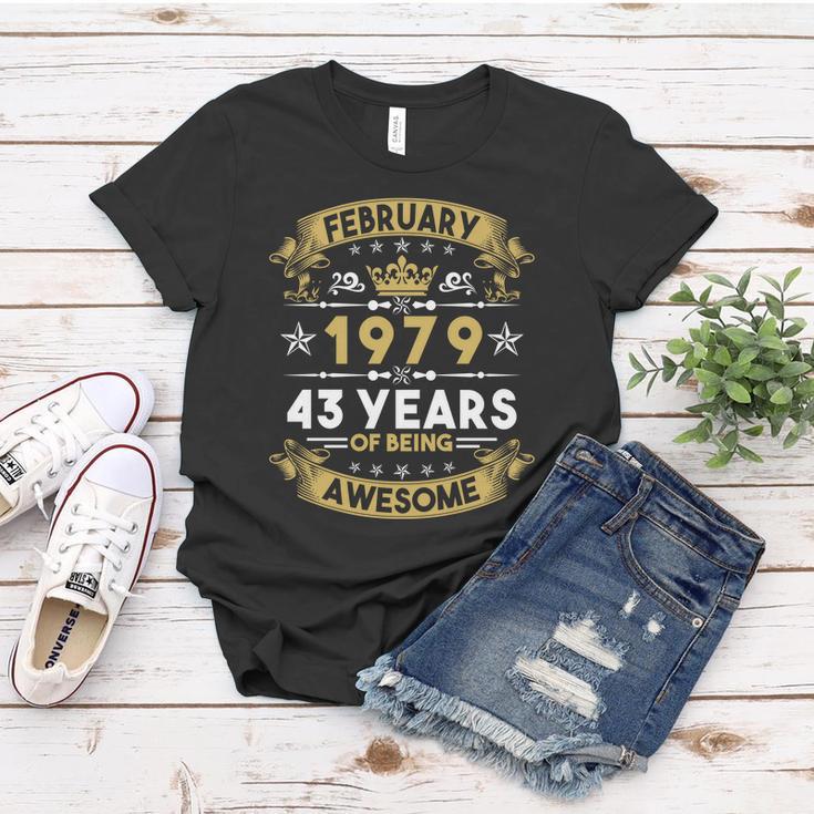 February 1979 43 Years Of Being Awesome Funny 43Rd Birthday Women T-shirt Unique Gifts