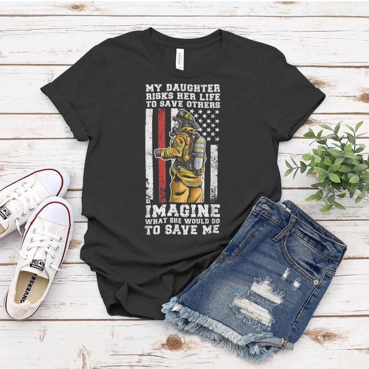 Firefighter Proud Dad Of A Firewoman Father Firefighter Dad V2 Women T-shirt Funny Gifts