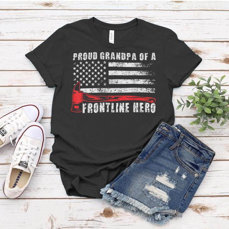 Firefighter Proud Firefighter Grandpa Of A Hero Fireman Grandpa V2 Women T-shirt Funny Gifts