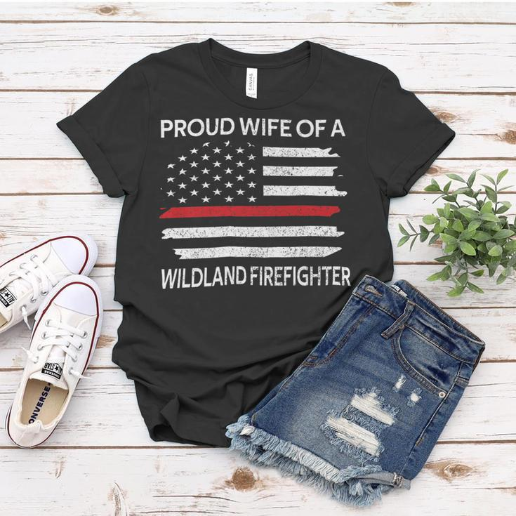 Firefighter Proud Wife Of A Wildland Firefighter Wife Firefighting V2 Women T-shirt Funny Gifts