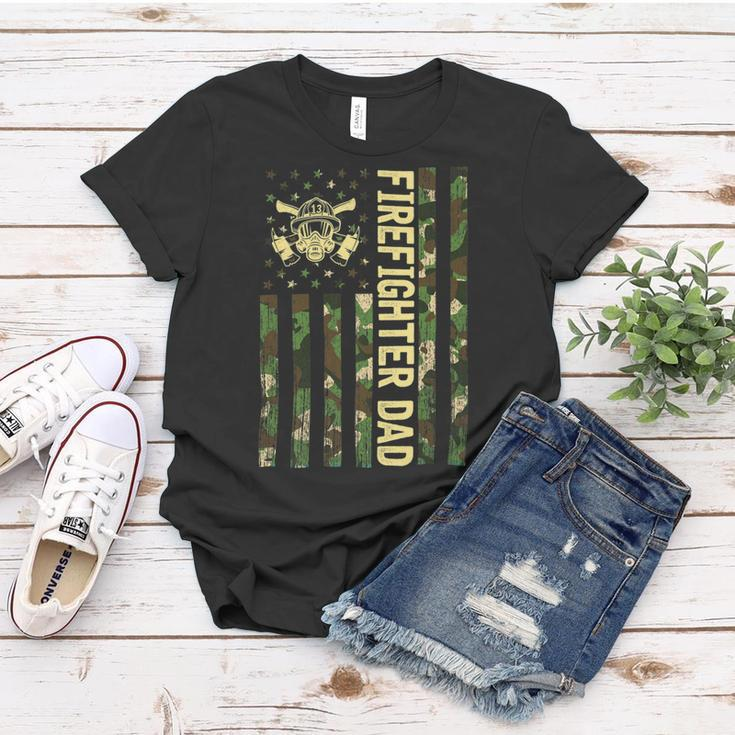 Firefighter Retro Camouflage Usa Flag Firefighter Dad Fathers Day V2 Women T-shirt Funny Gifts