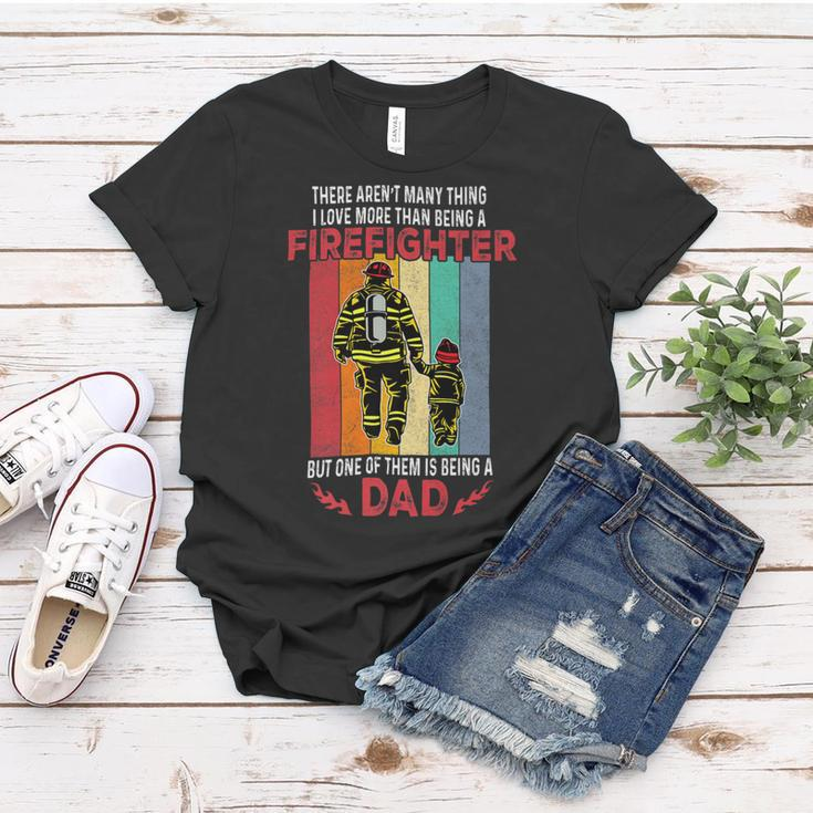 Firefighter Retro Vintage Father And Son Firefighter Dad Fathers Day V3 Women T-shirt Funny Gifts