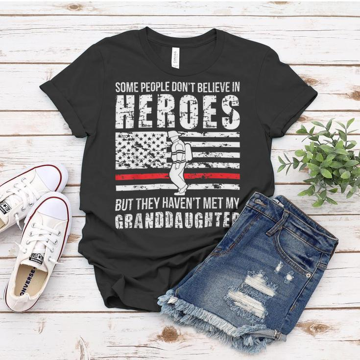 Firefighter Shes My Granddaughter Grandma Of A Firefighter Grandma Women T-shirt Funny Gifts
