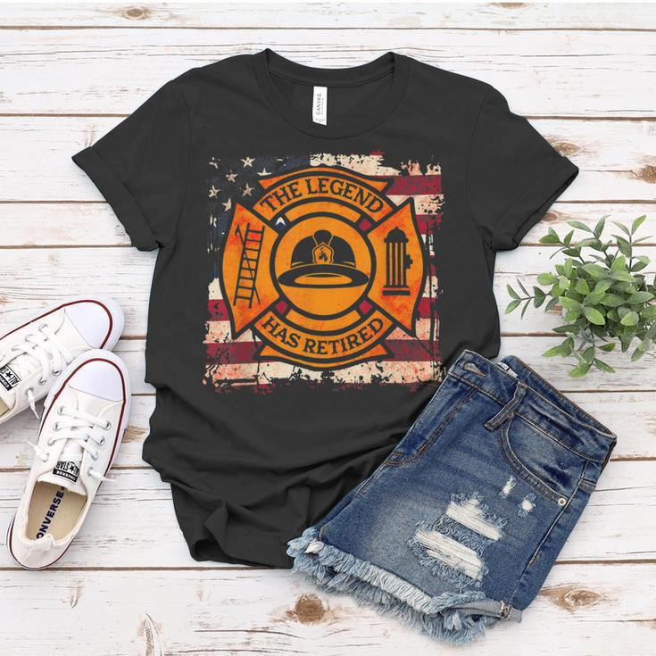 Firefighter The Legend Has Retired Fireman Firefighter Women T-shirt Funny Gifts