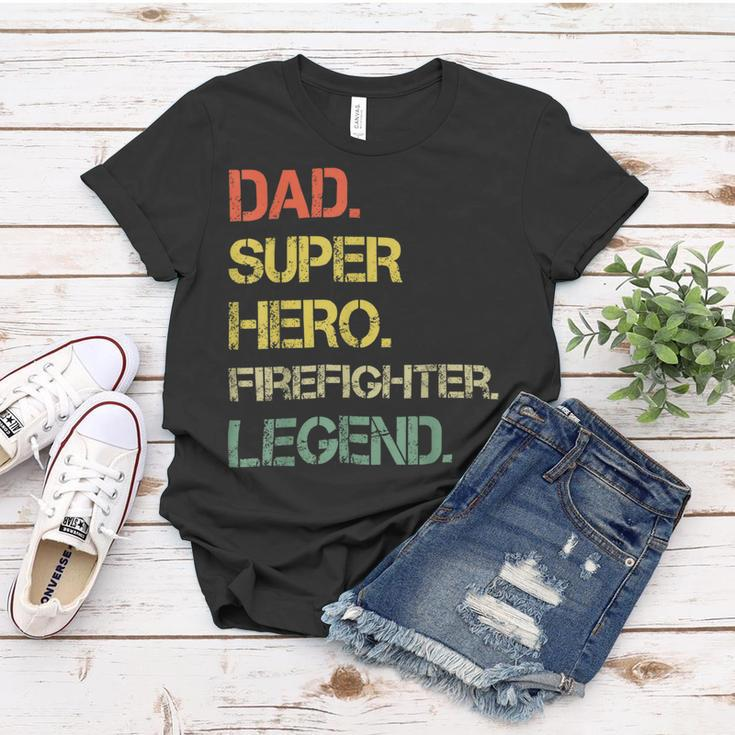 Firefighter Vintage Style Dad Hero Firefighter Legend Fathers Day Women T-shirt Funny Gifts