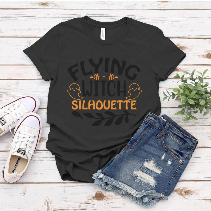 Flying Witch Silhouette Halloween Quote Women T-shirt Unique Gifts