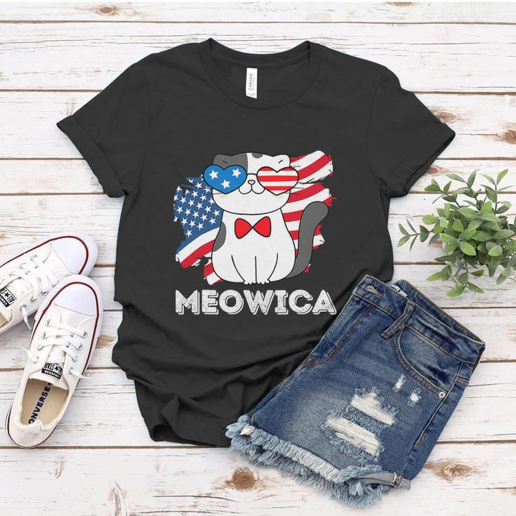 Funny 4Th Of July Great American Flag Cute Cat Women T-shirt Unique Gifts