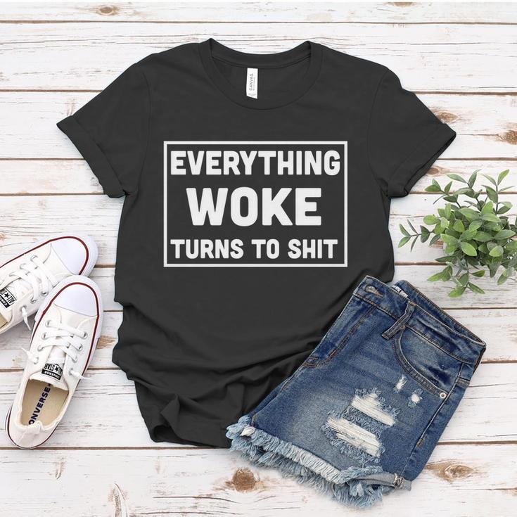 Funny Anti Biden Everything Woke Turns To Shit V2 Women T-shirt Unique Gifts