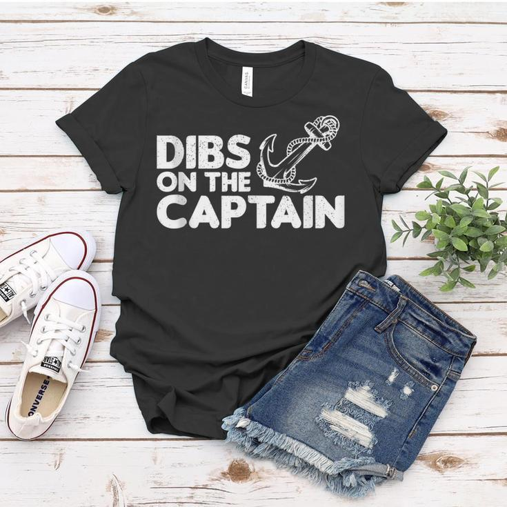 Funny Captain Wife Dibs On The Captain Funny Fishing Quote Women T-shirt Personalized Gifts