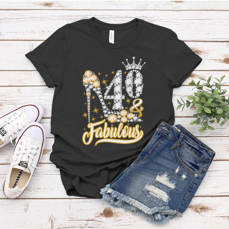Funny Gift 40 Fabulous 40 Years Gift 40Th Birthday Diamond Crown Shoes Gift V2 Women T-shirt Unique Gifts