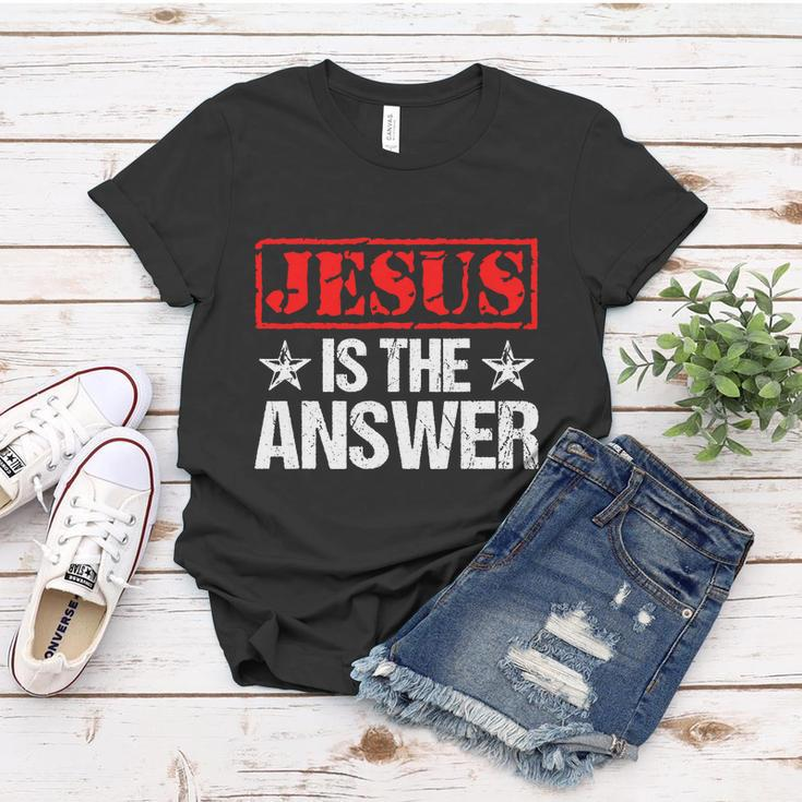 Funny Jesus Is The Answer Christian Faith Women T-shirt Unique Gifts