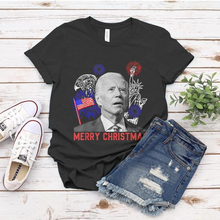 Funny Joe Biden Happy Christmas In July Usa Flag V2 Women T-shirt Unique Gifts