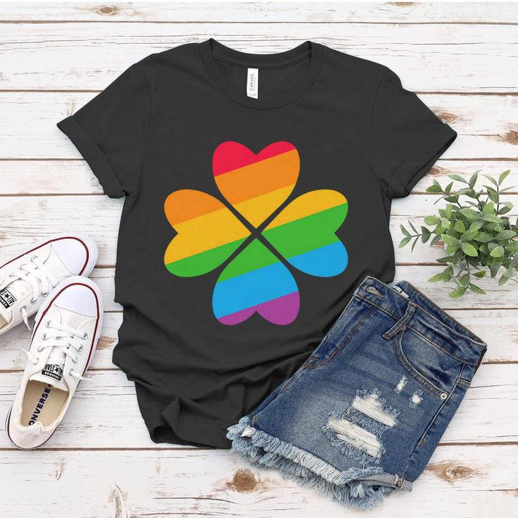 Gay Pride Flag Shamrock Lgbt St Patricks Day Parade Graphic Design Printed Casual Daily Basic Women T-shirt Personalized Gifts