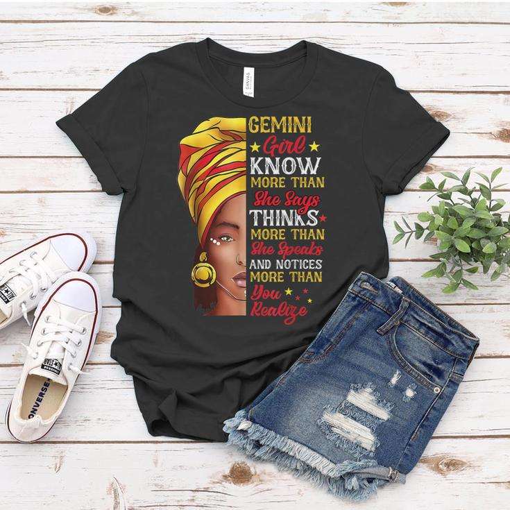 Gemini Girl Queen Melanin Afro Queen Black Zodiac Birthday Women T-shirt Funny Gifts