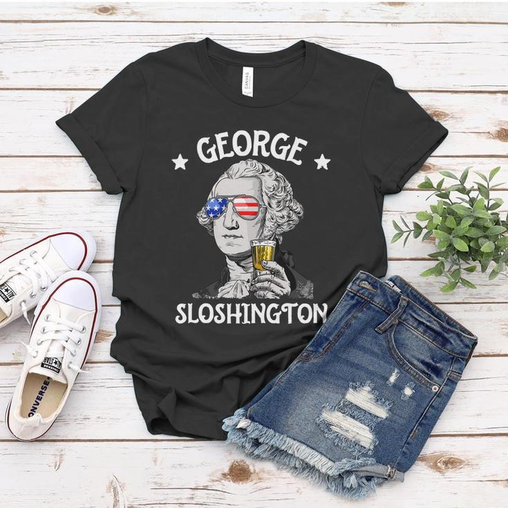 George Sloshington Washington 4Th Of July Usa Flag Women T-shirt Unique Gifts