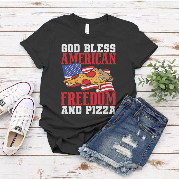 God Bless American Freedom And Pizza Plus Size Shirt For Men Women And Family Women T-shirt Unique Gifts
