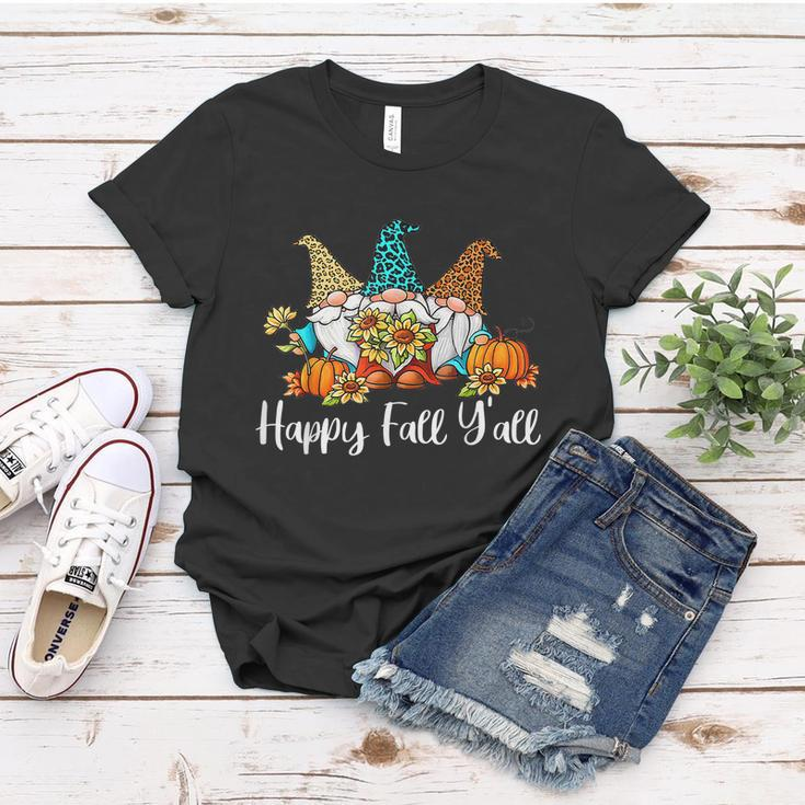 Happy Fall Yall Tshirt Gnome Leopard Pumpkin Autumn Gnomes Graphic Design Printed Casual Daily Basic Women T-shirt Personalized Gifts