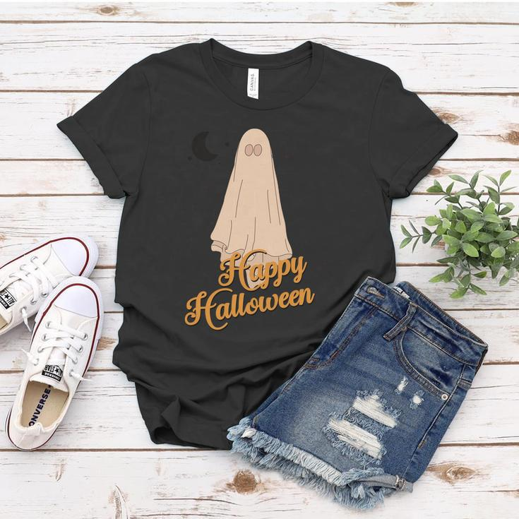 Happy Halloween Ghost Boo Halloween Quote Women T-shirt Unique Gifts