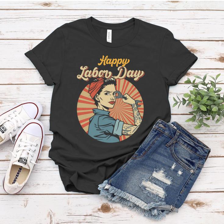 Happy Labor Day Gift Girl Strong Worker Movement Employer Funny Gift Women T-shirt Unique Gifts