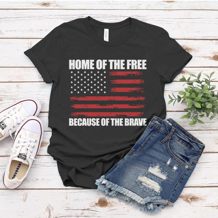 Home Of The Free American Flag Shirts Boys Veterans Day Women T-shirt Personalized Gifts