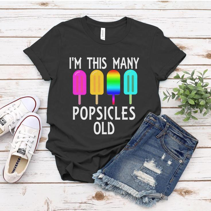 Im This Many Popsicles Old Funny 4Th Birthday Popsicle Gift Women T-shirt Unique Gifts