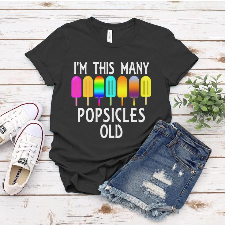 Im This Many Popsicles Old Funny 7Th Birthday Popsicle Cute Gift Women T-shirt Unique Gifts