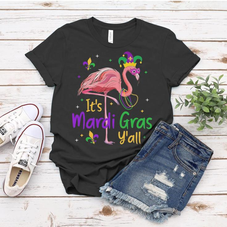It S Mardi Gras Y All Funny Flamingo Mardi Gras Women T-shirt Personalized Gifts