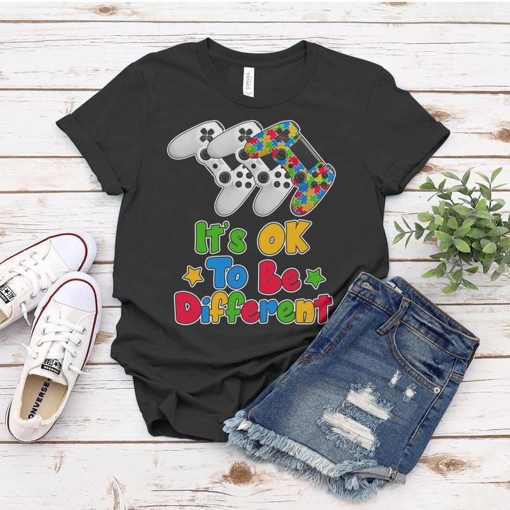 Its Ok To Be Different Autism Awareness Video Gamer Women T-shirt Unique Gifts
