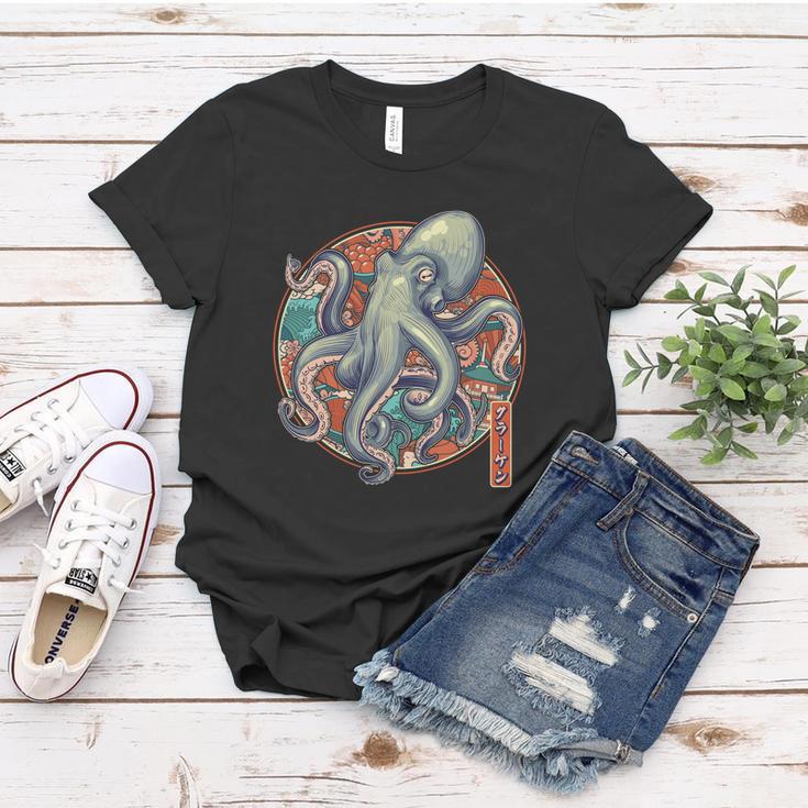 Japanese Kracken Octopus Monster Women T-shirt Unique Gifts