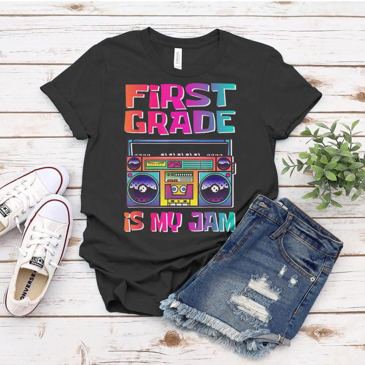 Kids 1St Grade Is My Jam Vintage 80S Boombox Teacher Student Women T-shirt Funny Gifts