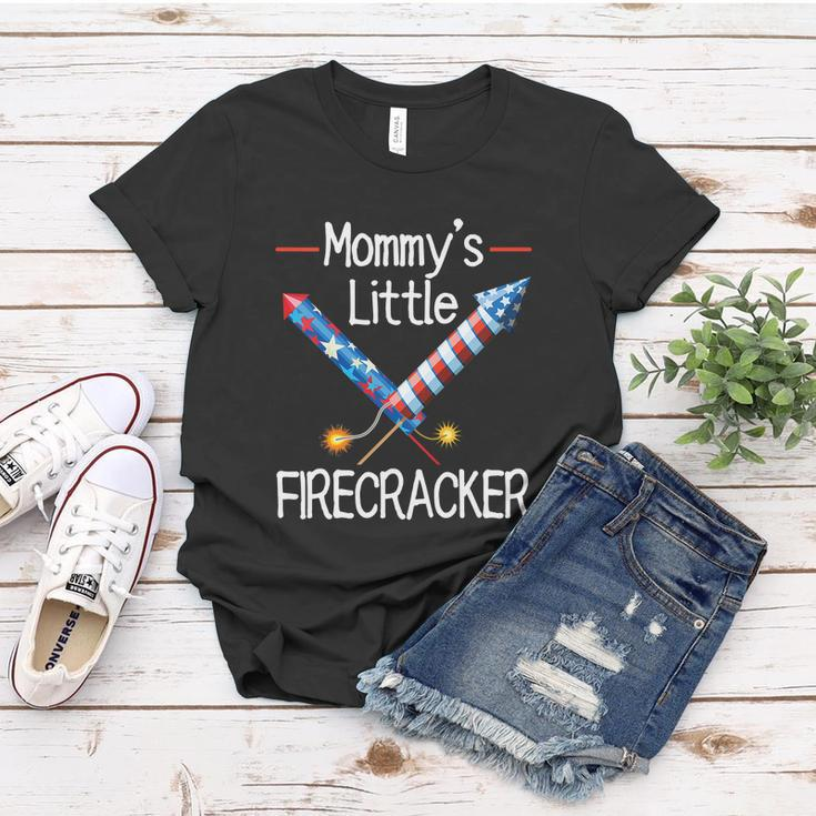 Kids Mommys Little Firecracker Cute 4Th Of July Toddlers Kids Women T-shirt Unique Gifts